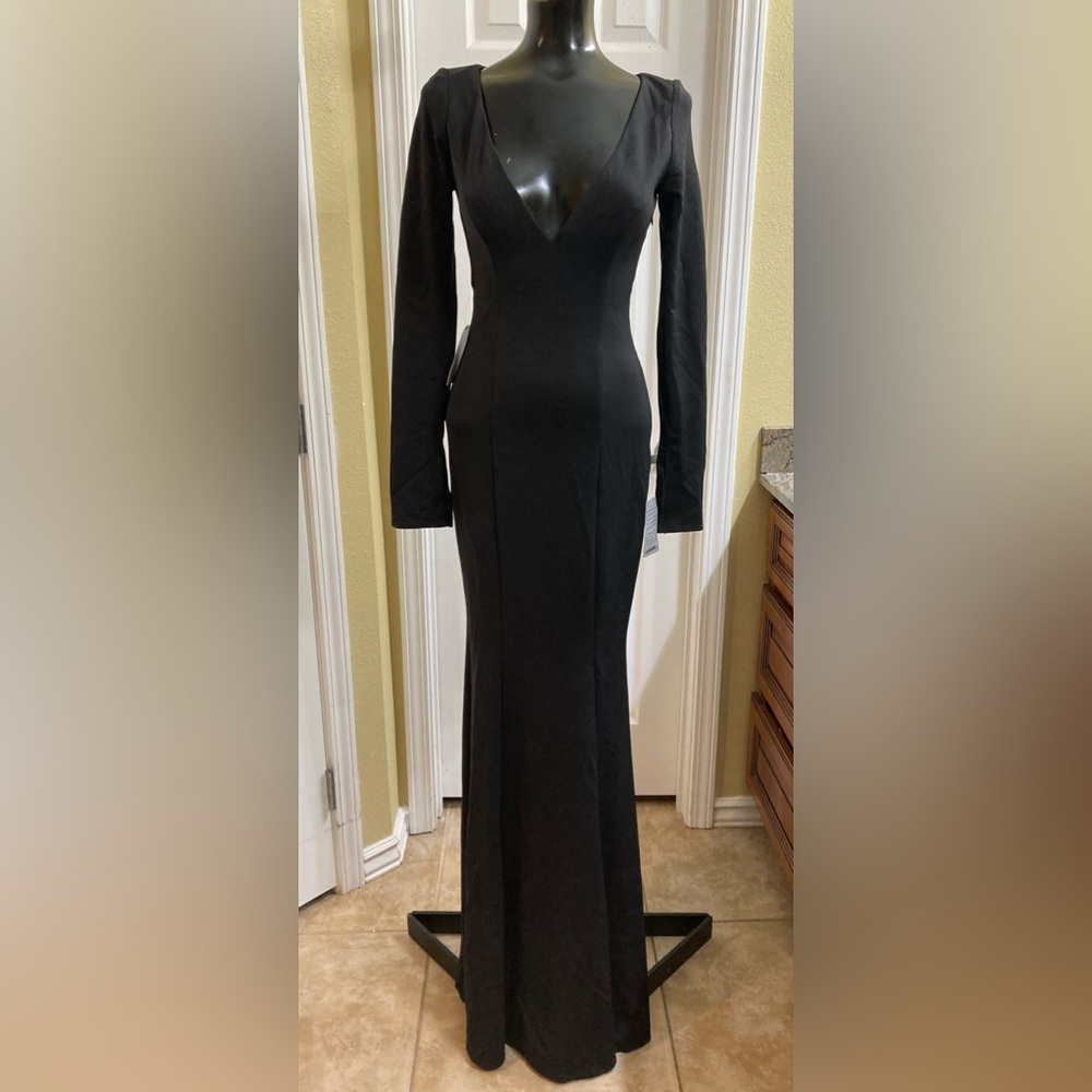 Katie May Cleo Long Sleeve Cutout Back Gown NWT SIZE XS - Picture 7 of 16